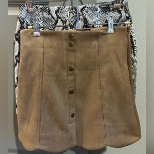 Tan suede skirt